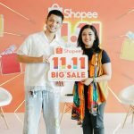 ki-ka Basboi & Annisa Pratiwi dari Ladang Lima berfoto bersama dalam acara Media Gathering Shopee 11.11